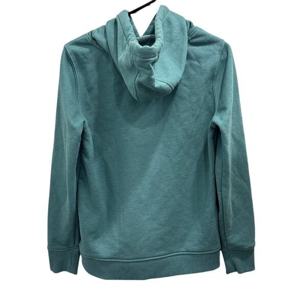 Carhartt Rain Defender Relaxed Fit Midweight Logo Graphic Hoodie Teal Workwear - Picture 3 of 8